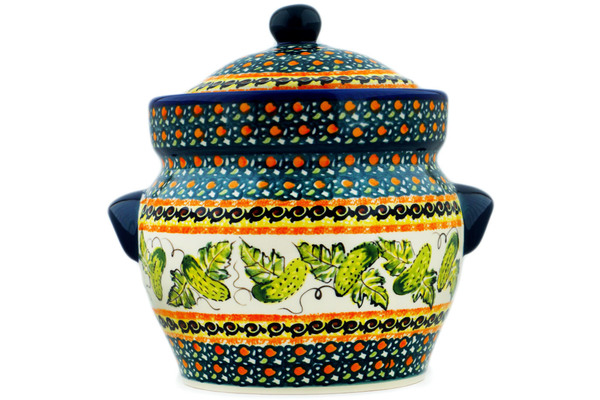 Jar with Lid and Handles 10"