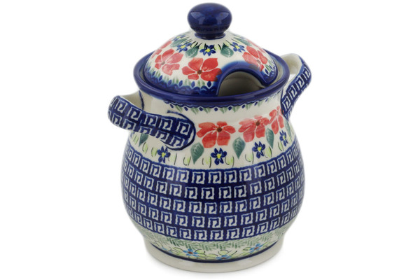 Jar with Lid and Handles 8"