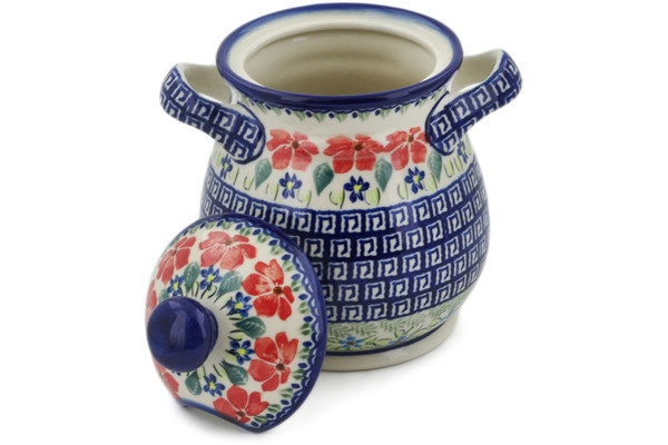 Jar with Lid and Handles 8"