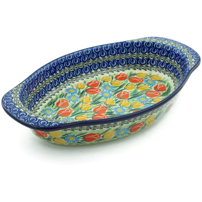 Oval Baker with Handles 13"