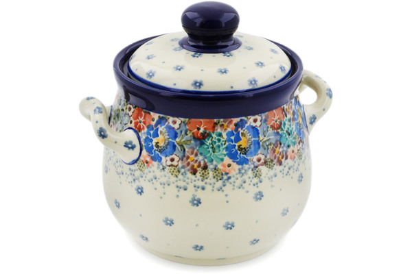 Jar with Lid and Handles 6"