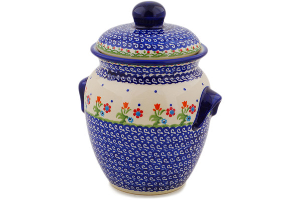 Jar with Lid and Handles 9"
