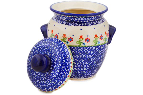 Jar with Lid and Handles 9"