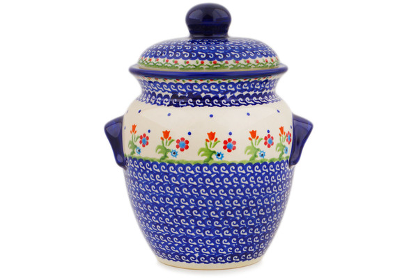 Jar with Lid and Handles 9"