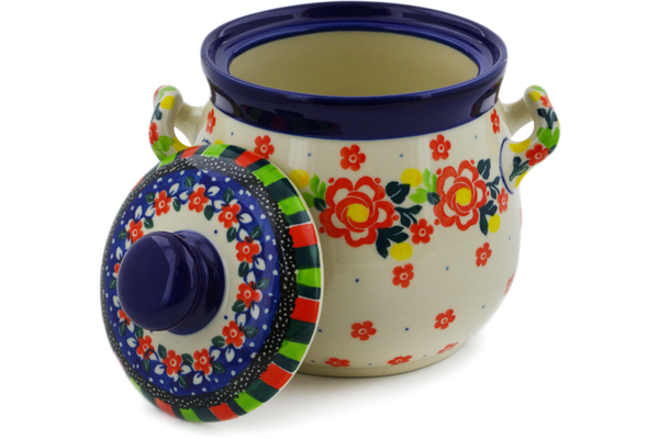 Jar with Lid and Handles 6"