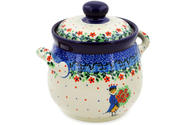 Jar with Lid and Handles 6"