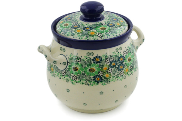 Jar with Lid and Handles 7"