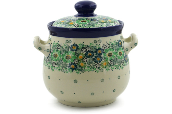 Jar with Lid and Handles 7"
