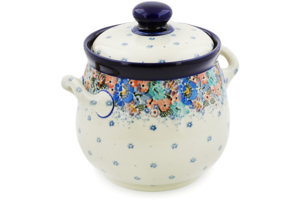 Jar with Lid and Handles 7"