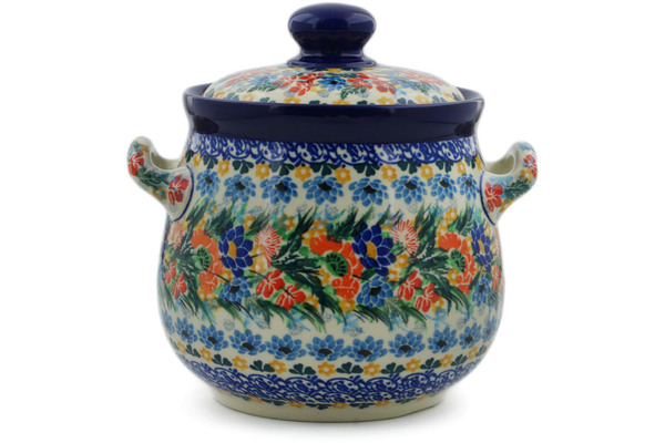 Jar with Lid and Handles 7"