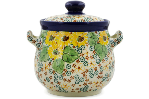 Jar with Lid and Handles 7"