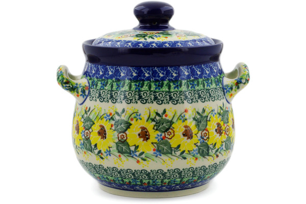Jar with Lid and Handles 7"