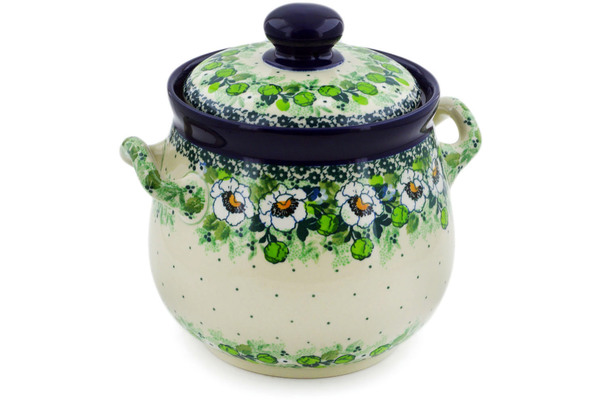 Jar with Lid and Handles 7"