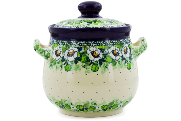 Jar with Lid and Handles 7"