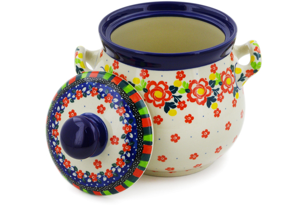 Jar with Lid and Handles 7"