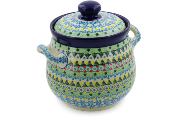 Jar with Lid and Handles 7"