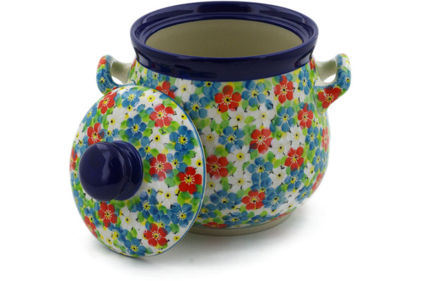 Jar with Lid and Handles 7"