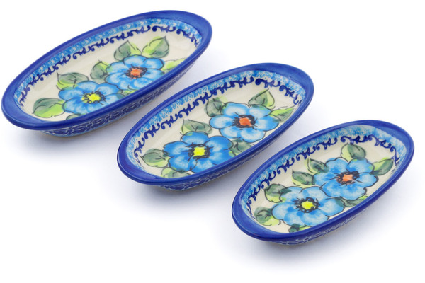 Condiment set of 3 nesting dishes: 7¼-inch, 6½-inch, 5¾-inch