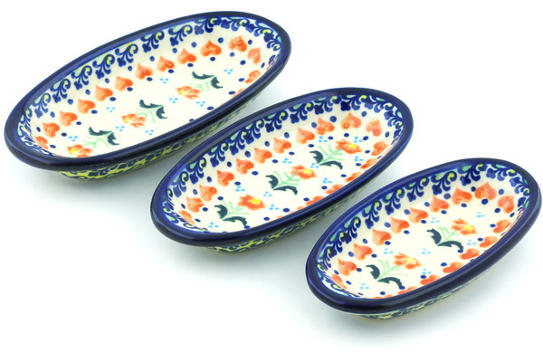 Condiment set of 3 nesting dishes: 7¼-inch, 6½-inch, 5¾-inch