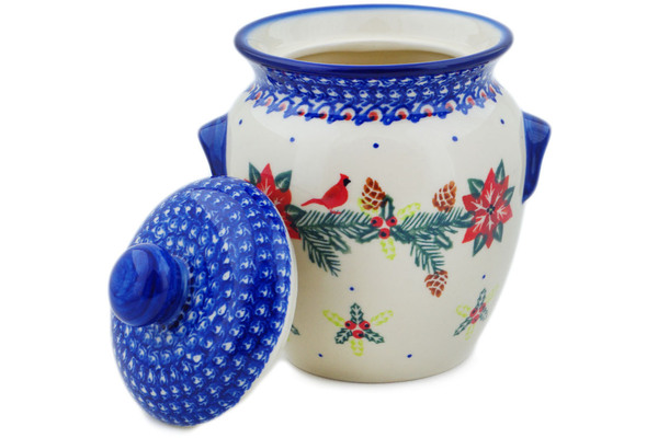 Jar with Lid and Handles 7"