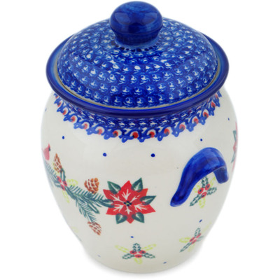 Jar with Lid and Handles 7"