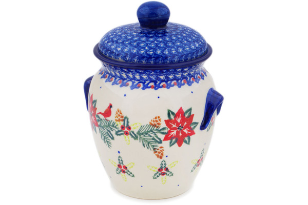 Jar with Lid and Handles 7"