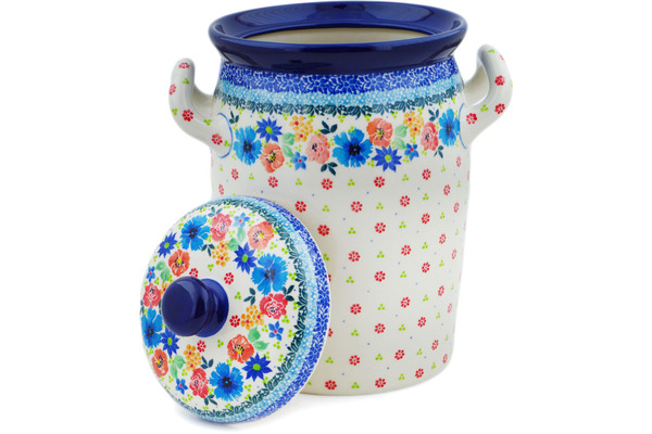 Jar with Lid and Handles 11"