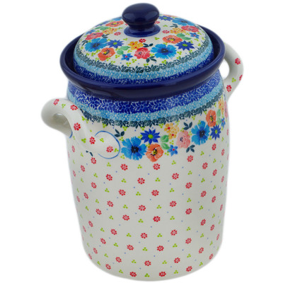 Jar with Lid and Handles 11"