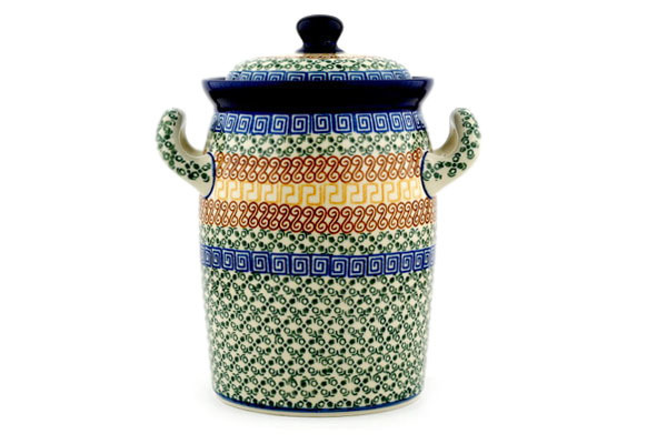 Jar with Lid and Handles 9"