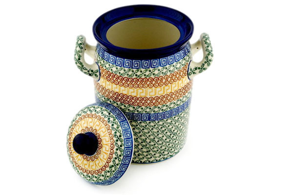 Jar with Lid and Handles 9"