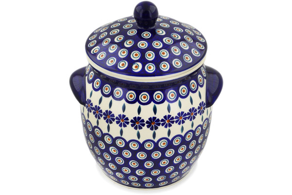 Jar with Lid and Handles 10"