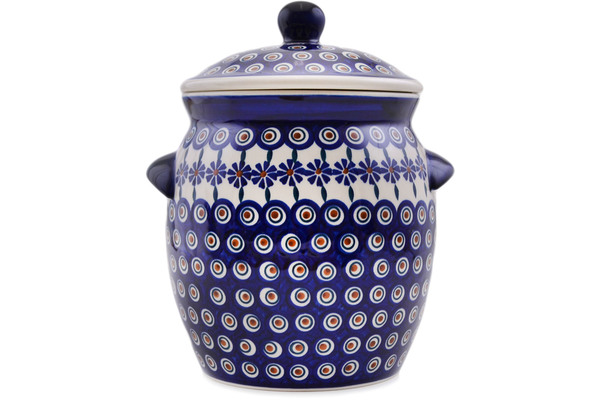 Jar with Lid and Handles 11"