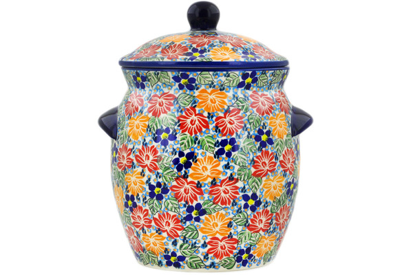 Jar with Lid and Handles 11"