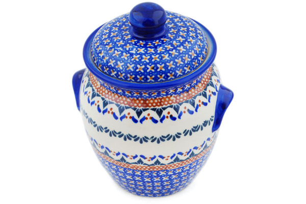 Jar with Lid and Handles 7"