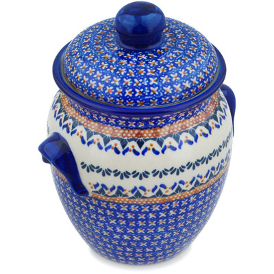 Jar with Lid and Handles 9"