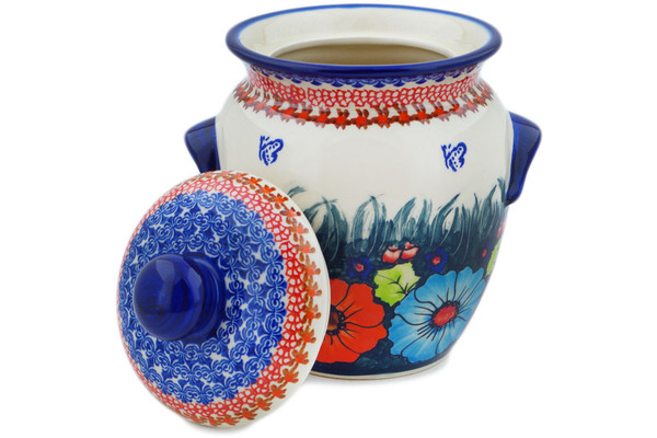 Jar with Lid and Handles 9"