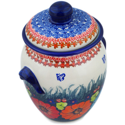 Jar with Lid and Handles 9"