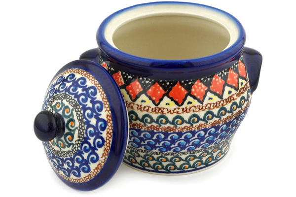 Jar with Lid and Handles 6"