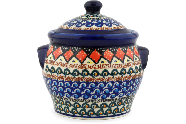 Jar with Lid and Handles 6"