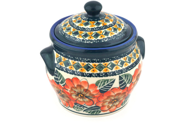 Jar with Lid and Handles 6"