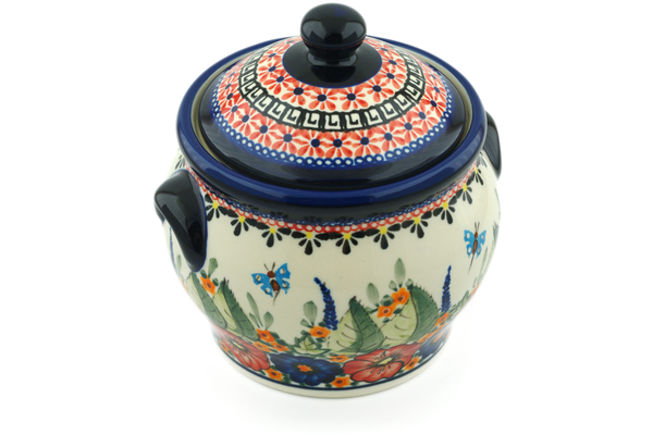 Jar with Lid and Handles 6"