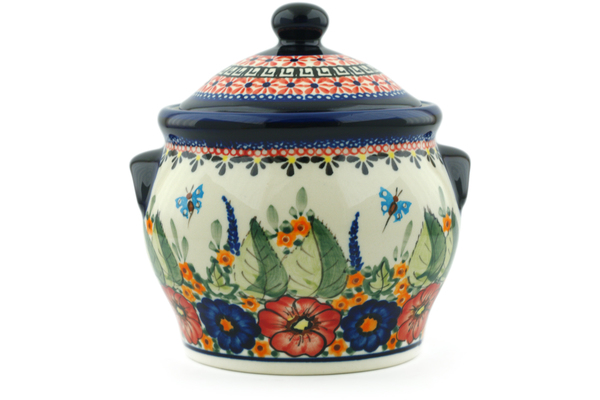 Jar with Lid and Handles 6"