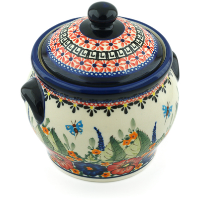 Jar with Lid and Handles 6"