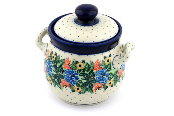 Jar with Lid and Handles 6"
