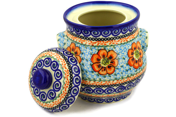 Jar with Lid and Handles 9"