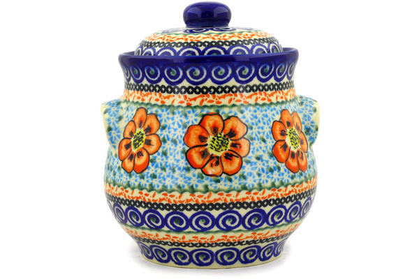 Jar with Lid and Handles 9"