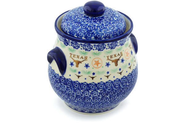 Jar with Lid and Handles 9"