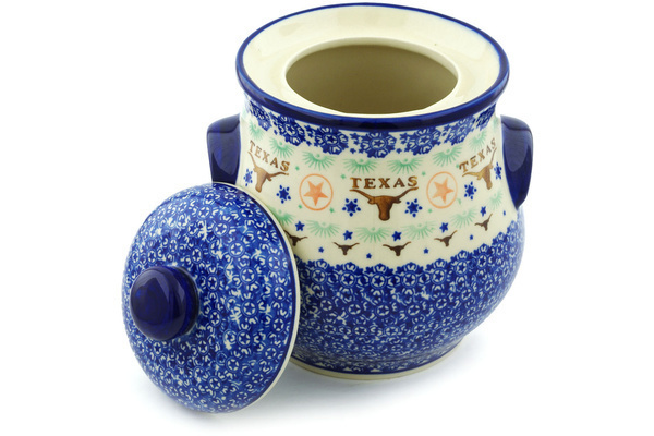 Jar with Lid and Handles 9"