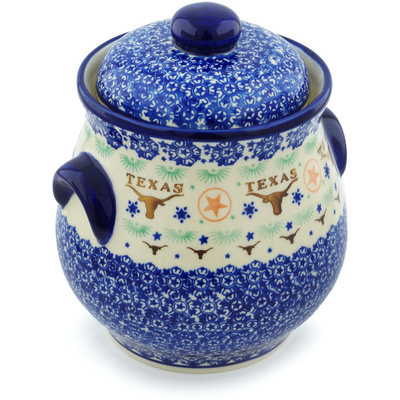 Jar with Lid and Handles 9"