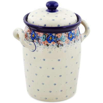 Jar with Lid and Handles 11"